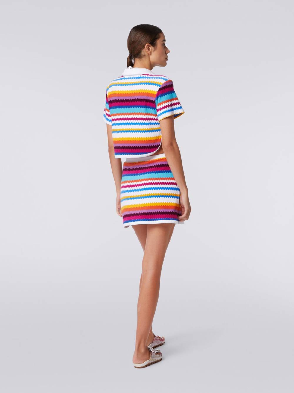 Missoni Crop top modello polo in spugna zig zag Prezzo di fabbrica
