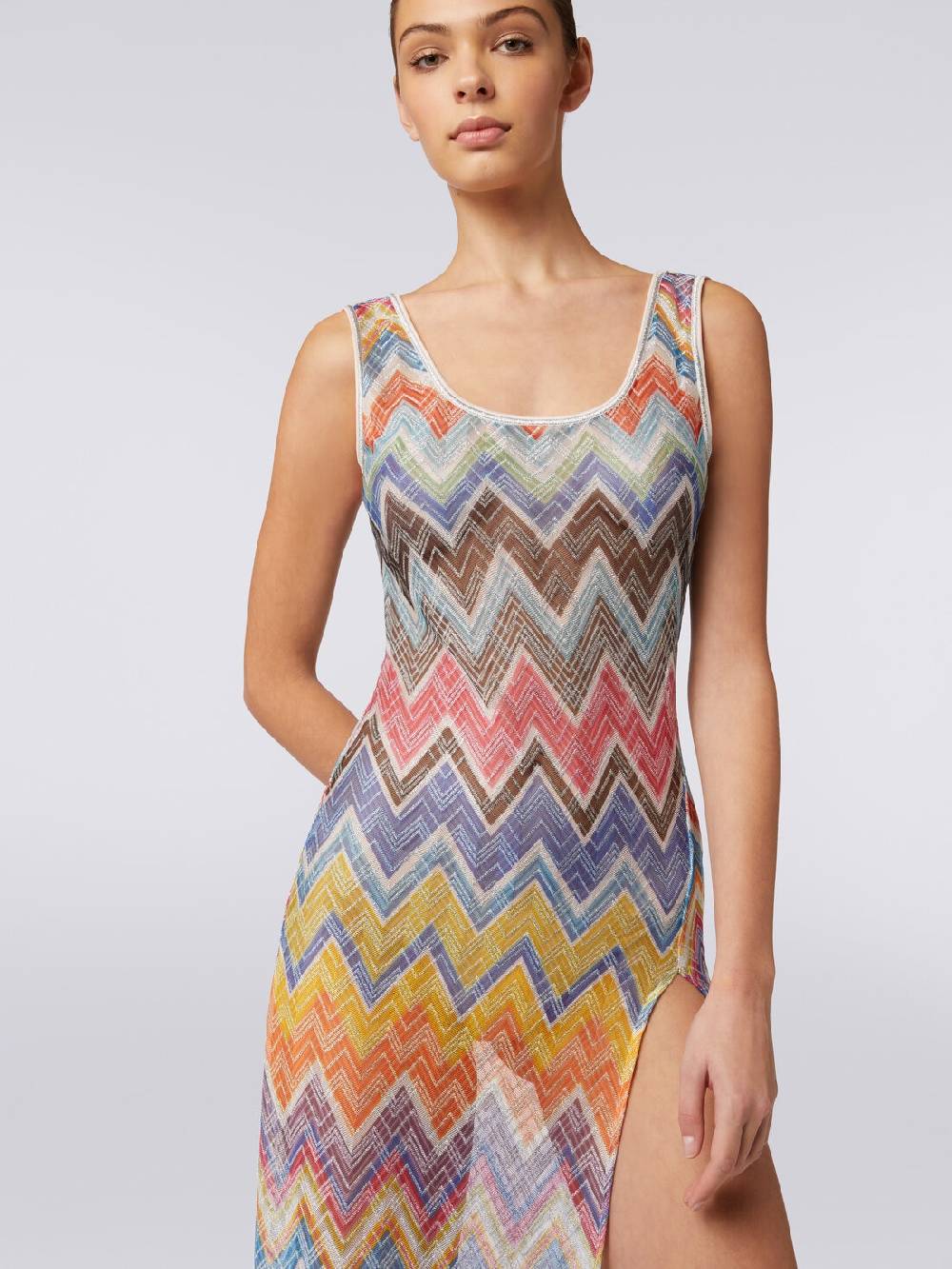 Missoni Copricostume lungo stampa zig zag con lurex Comprare a buon mercato