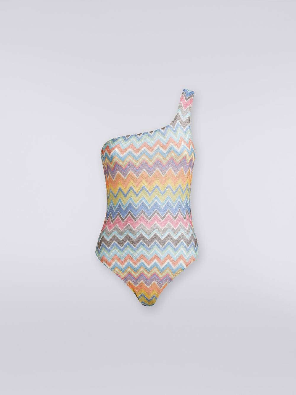 Missoni Costume intero monospalla con stampa zig zag e lurex Grande vendita
