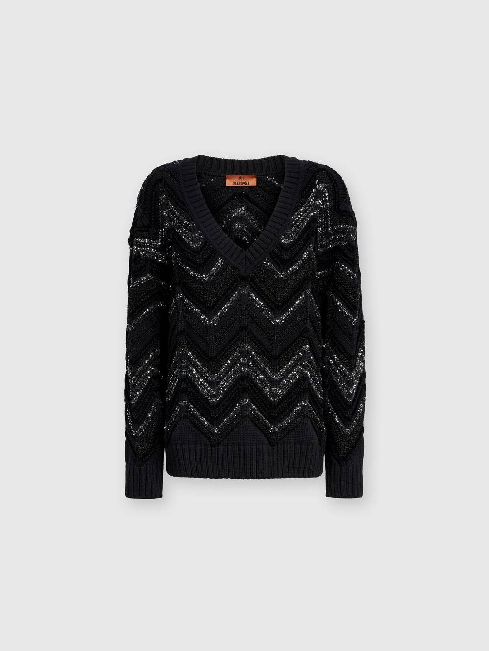 Missoni Pullover oversize con motivo zig zag e paillettes Offerta esclusiva