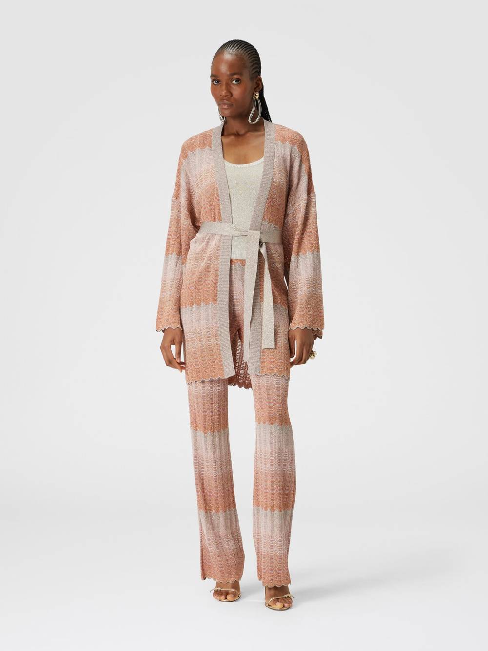 Missoni Cardigan con motivo greca zig zag e cintura Vendite stagionali