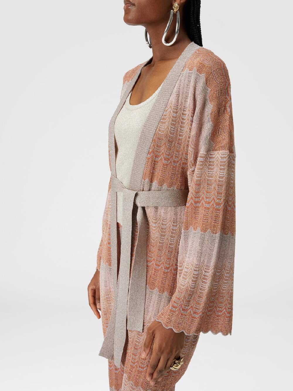 Missoni Cardigan con motivo greca zig zag e cintura Vendite stagionali