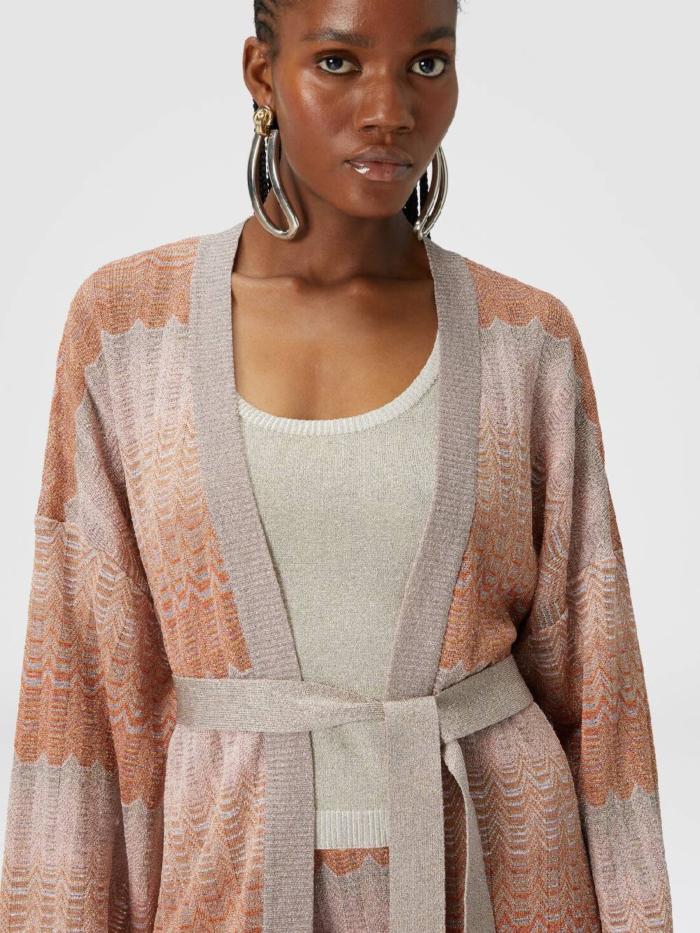 Missoni Cardigan con motivo greca zig zag e cintura Vendite stagionali