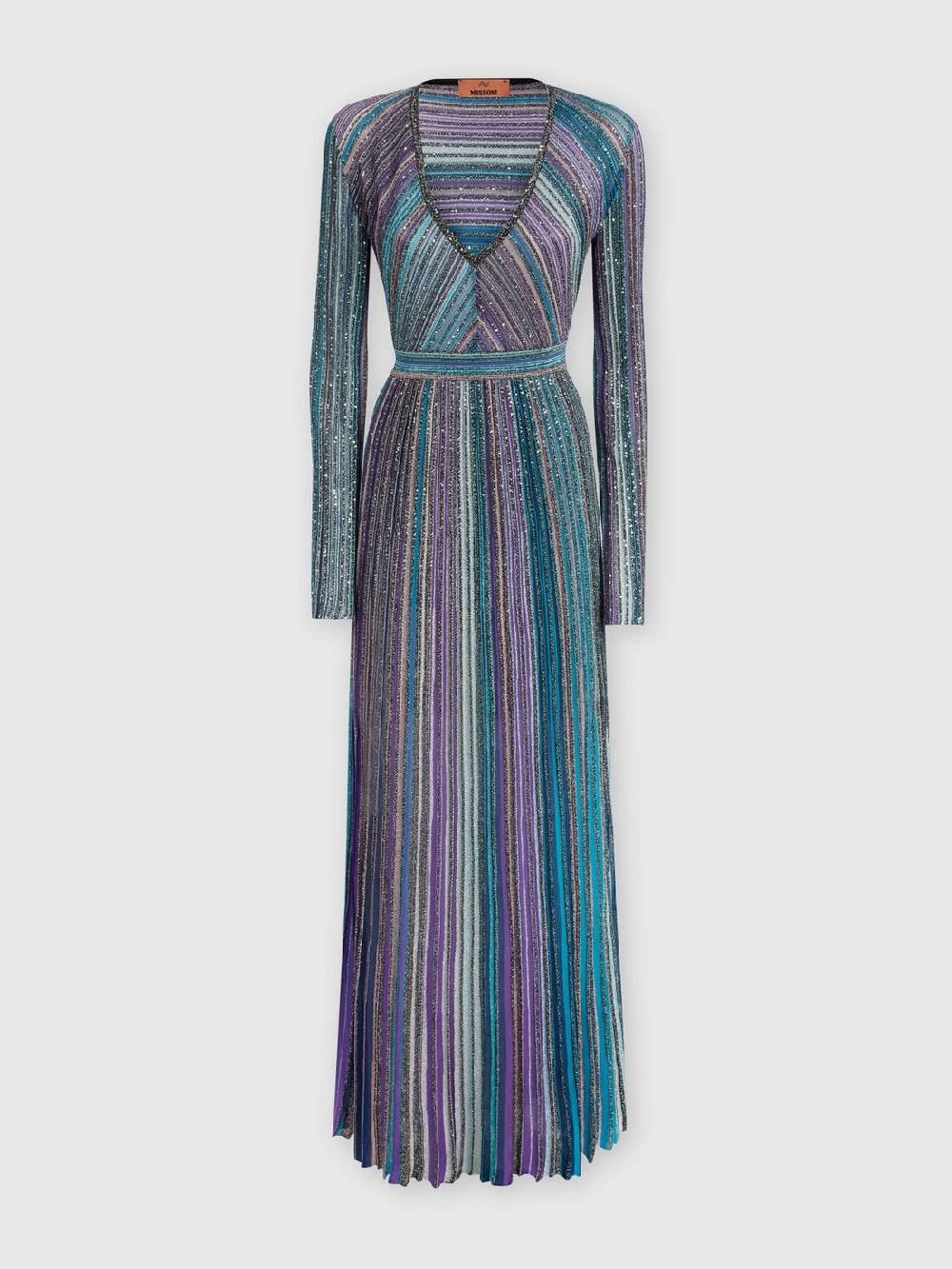 Missoni Abito lungo in maglia plissée lamé Cyber Monday