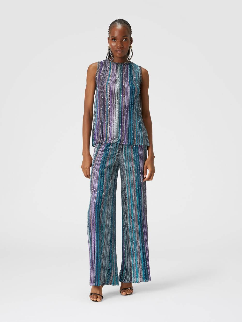 Missoni Pantapalazzo a costine con paillettes Offerta natalizia