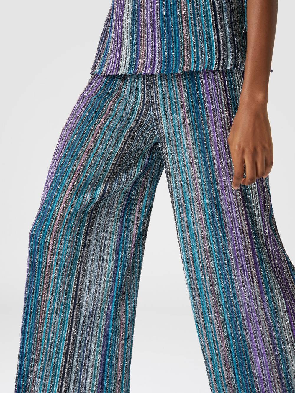 Missoni Pantapalazzo a costine con paillettes Offerta natalizia