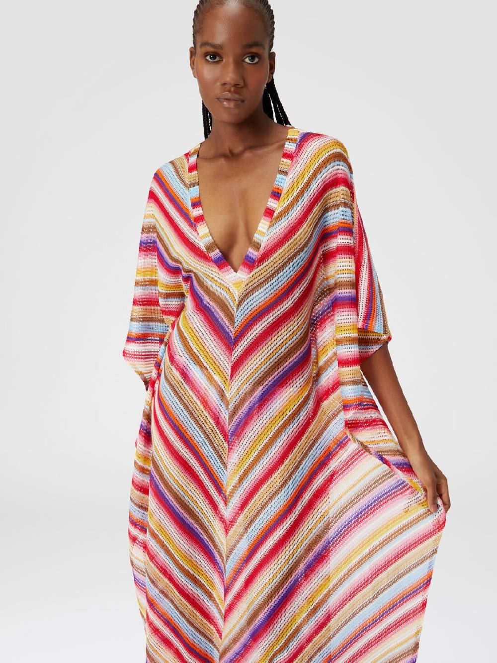 Missoni Caftano copricostume lungo in crochet rigato Online Outlet