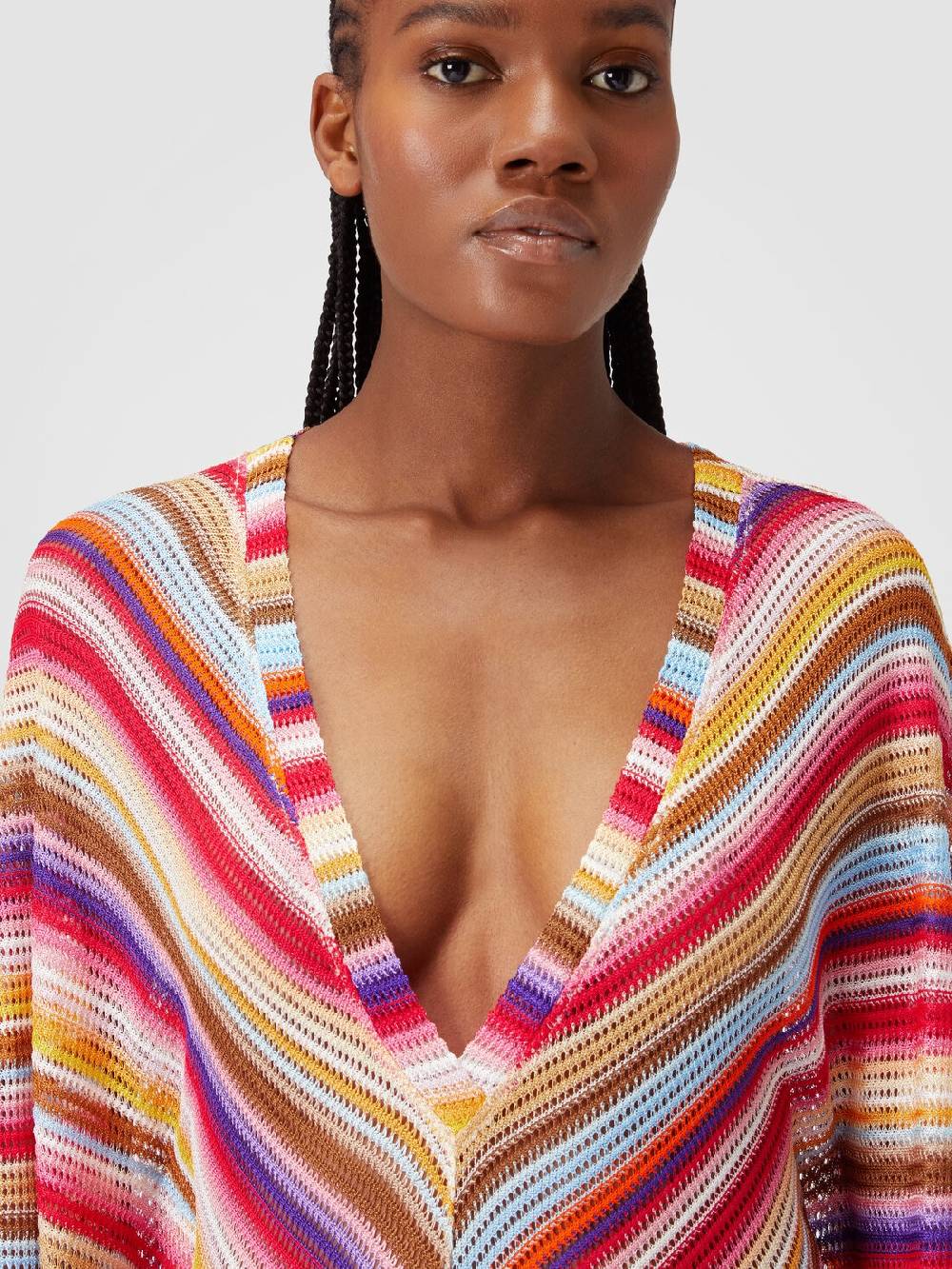 Missoni Caftano copricostume lungo in crochet rigato Online Outlet