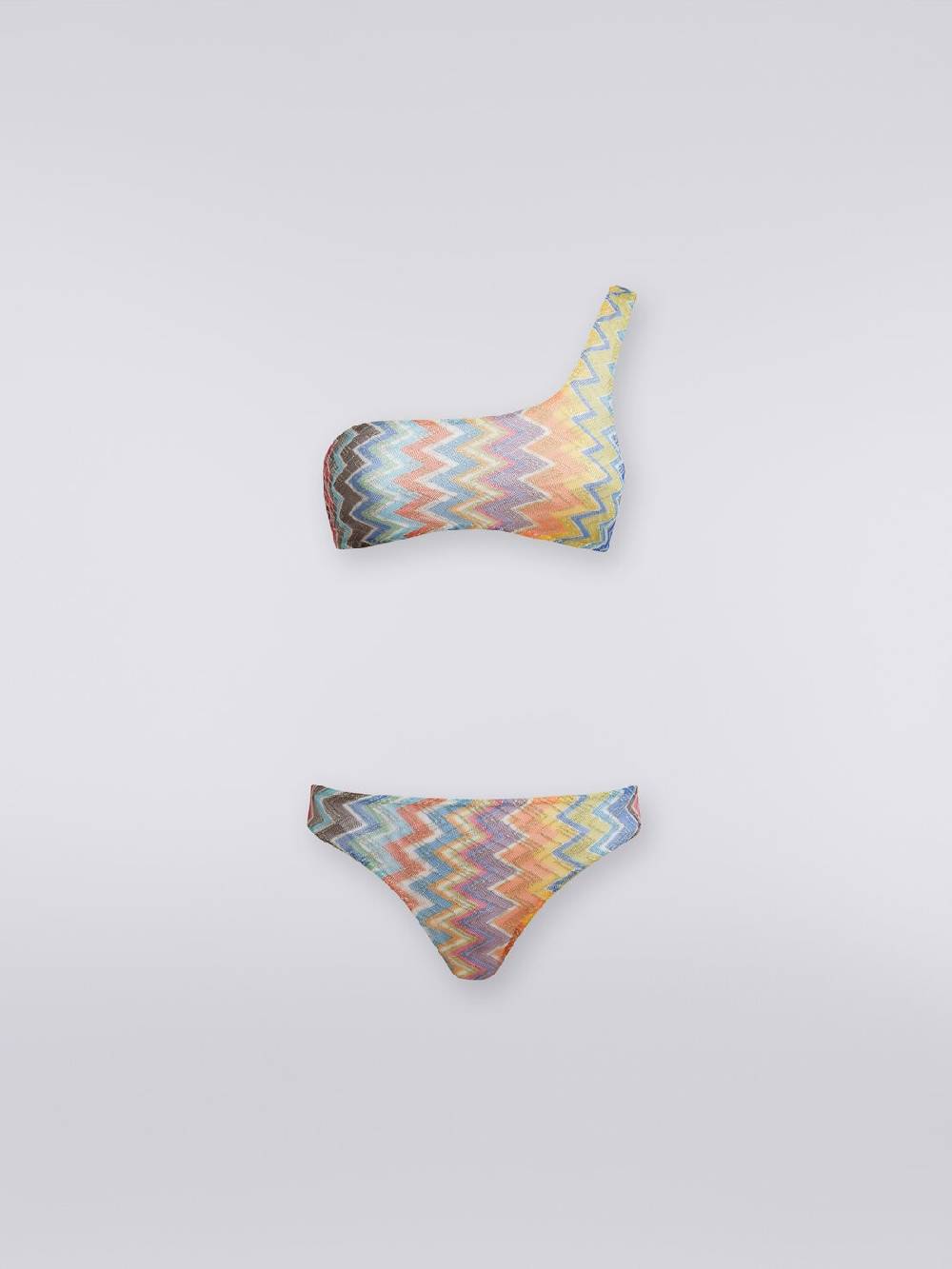 Missoni Bikini monospalla in viscosa zig zag con lurex Offerta temporanea