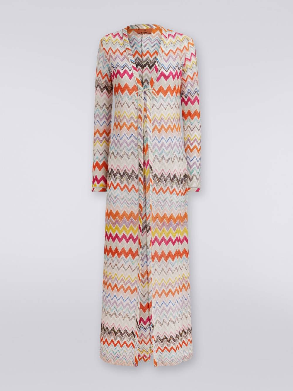 Missoni Cardigan copricostume lungo con motivo zig zag e lurex Lightning offer