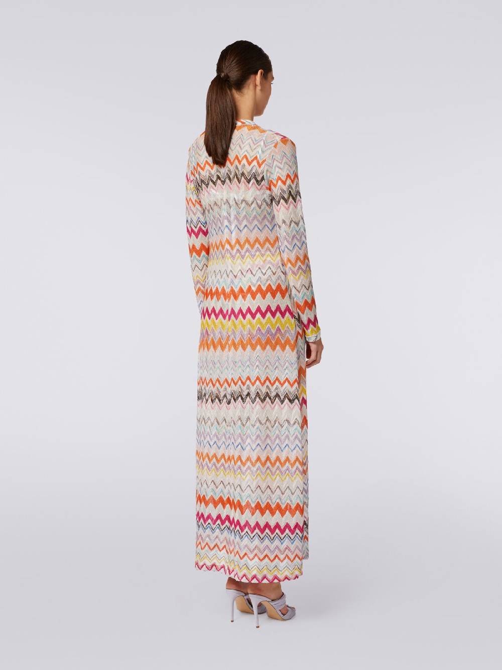 Missoni Cardigan copricostume lungo con motivo zig zag e lurex Lightning offer