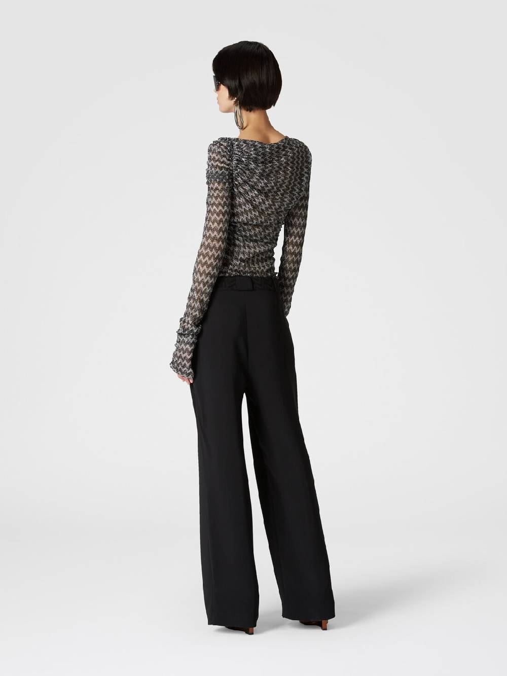 Missoni Pantaloni classici in viscosa con inserto chevron Offerte stagionali