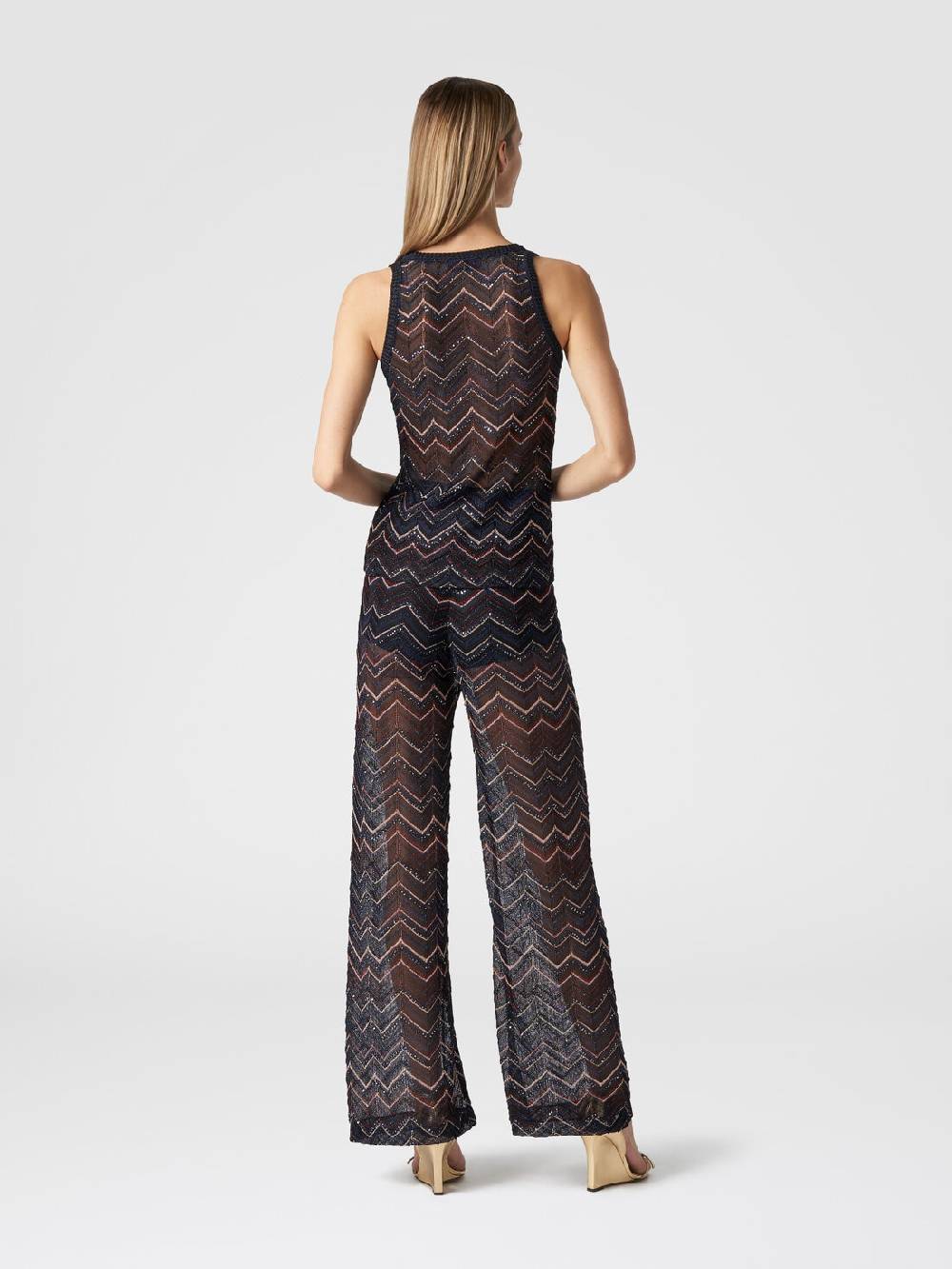 Missoni Pantaloni in maglia zig zag con lurex e paillettes Comprane uno, ottenene uno gratis