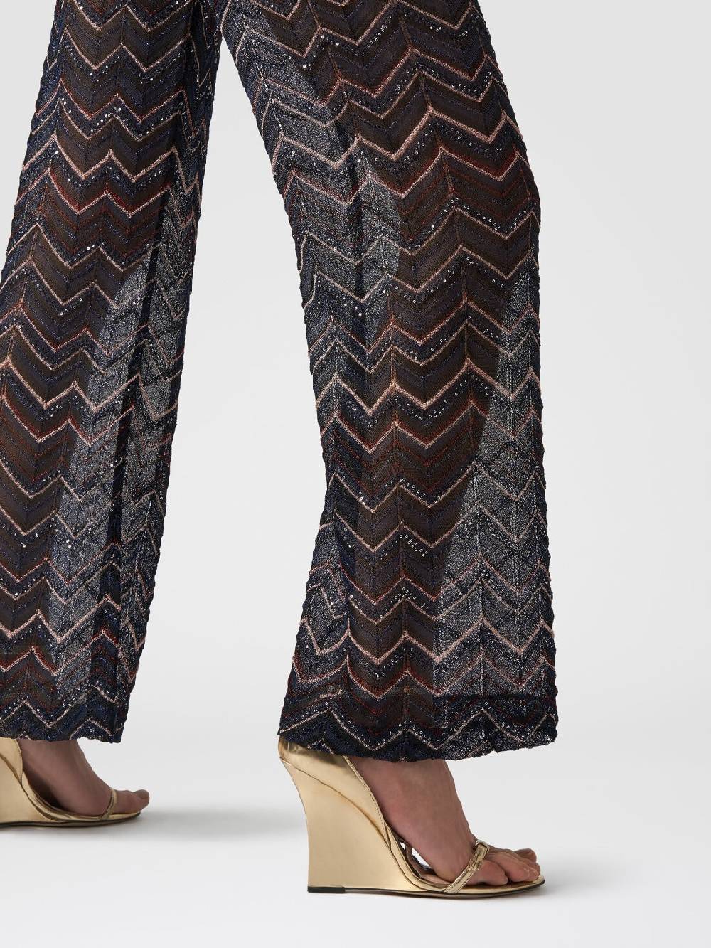 Missoni Pantaloni in maglia zig zag con lurex e paillettes Comprane uno, ottenene uno gratis