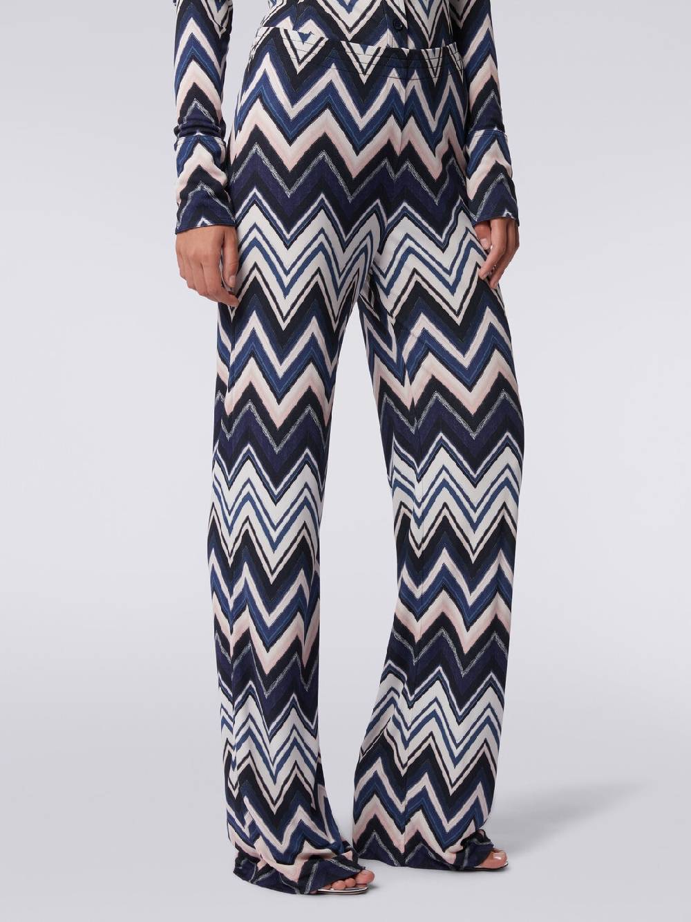 Missoni Pantaloni in viscosa con stampa zig zag Offerte speciali