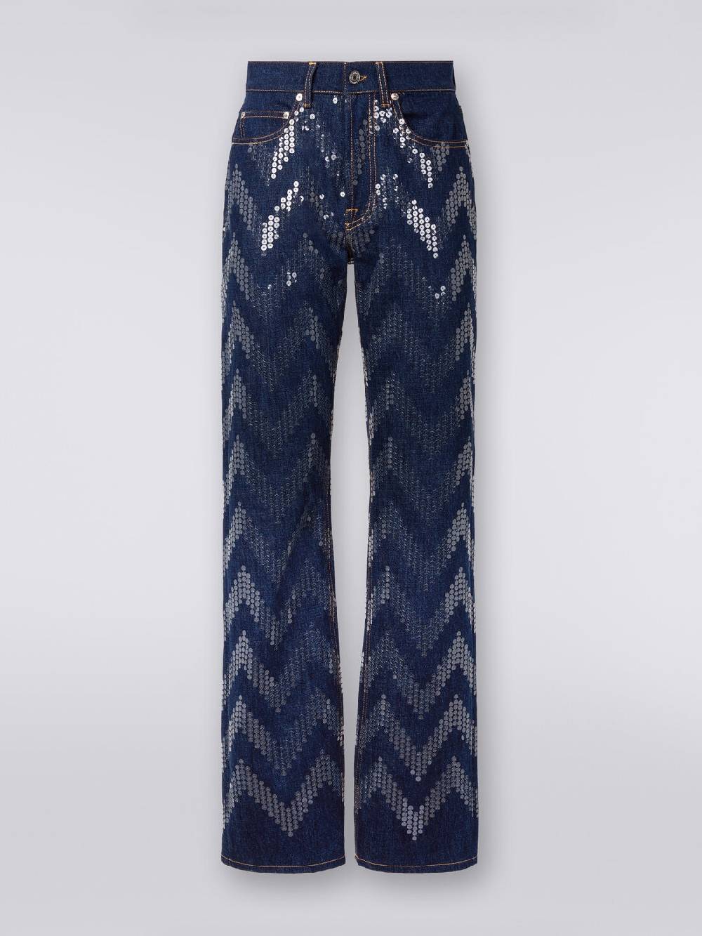 Missoni Cinque tasche in denim con paillettes zig zag Prezzo basso