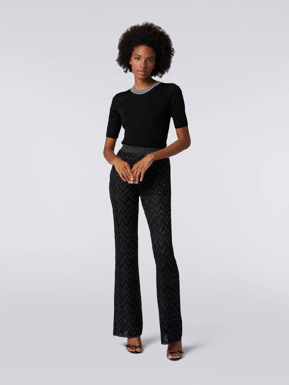 Missoni Pantaloni in maglia di viscosa zig zag con lurex Offerta settimanale