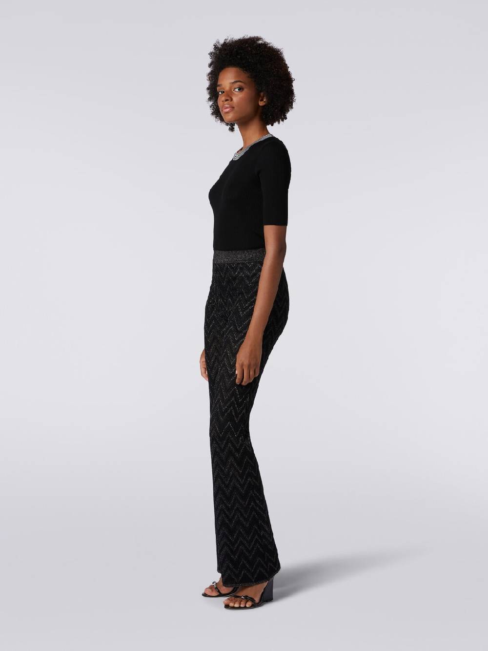 Missoni Pantaloni in maglia di viscosa zig zag con lurex Offerta settimanale