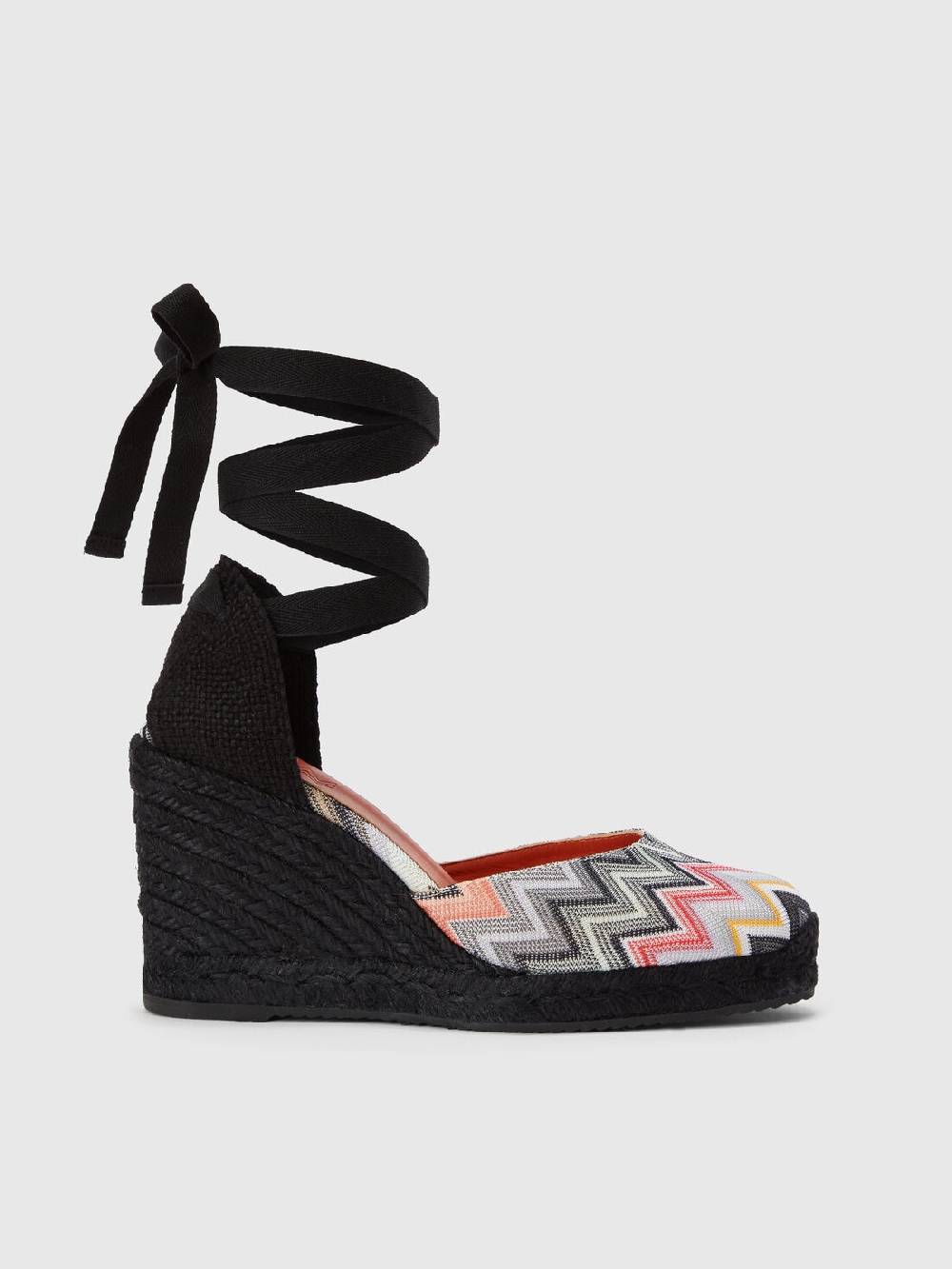 Missoni Espadrilles con tomaia in tessuto chevron e zeppa Fino al 65% di sconto