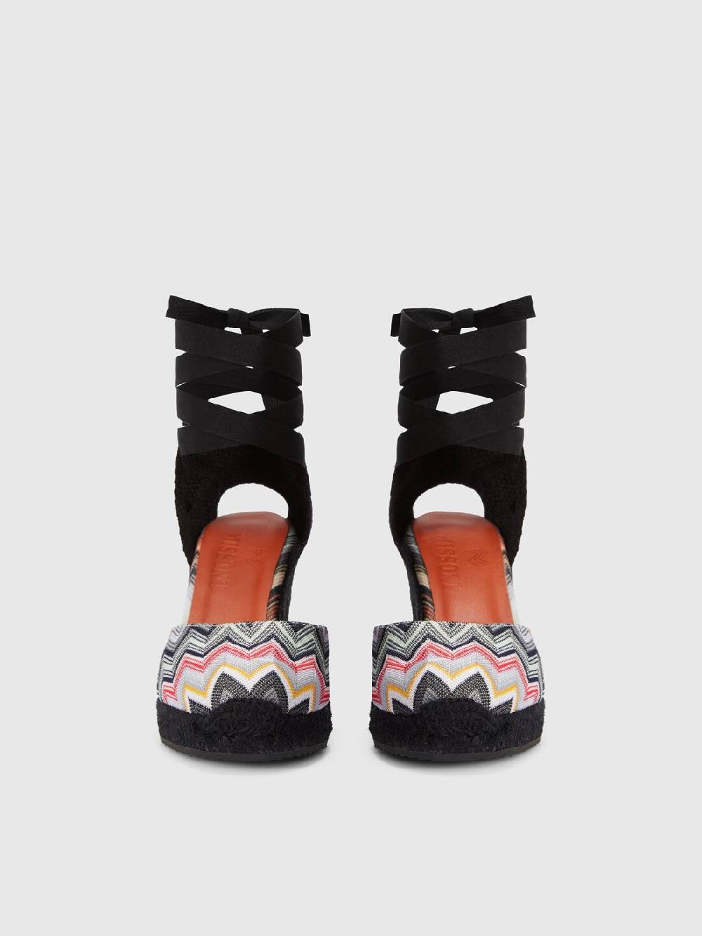 Missoni Espadrilles con tomaia in tessuto chevron e zeppa Fino al 65% di sconto