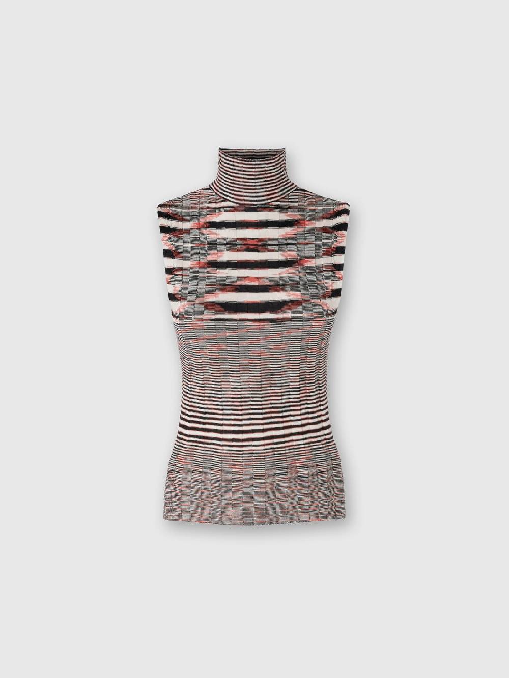 Missoni Canottiera con collo alto in cashmere e seta a costine Sostegno trimestrale