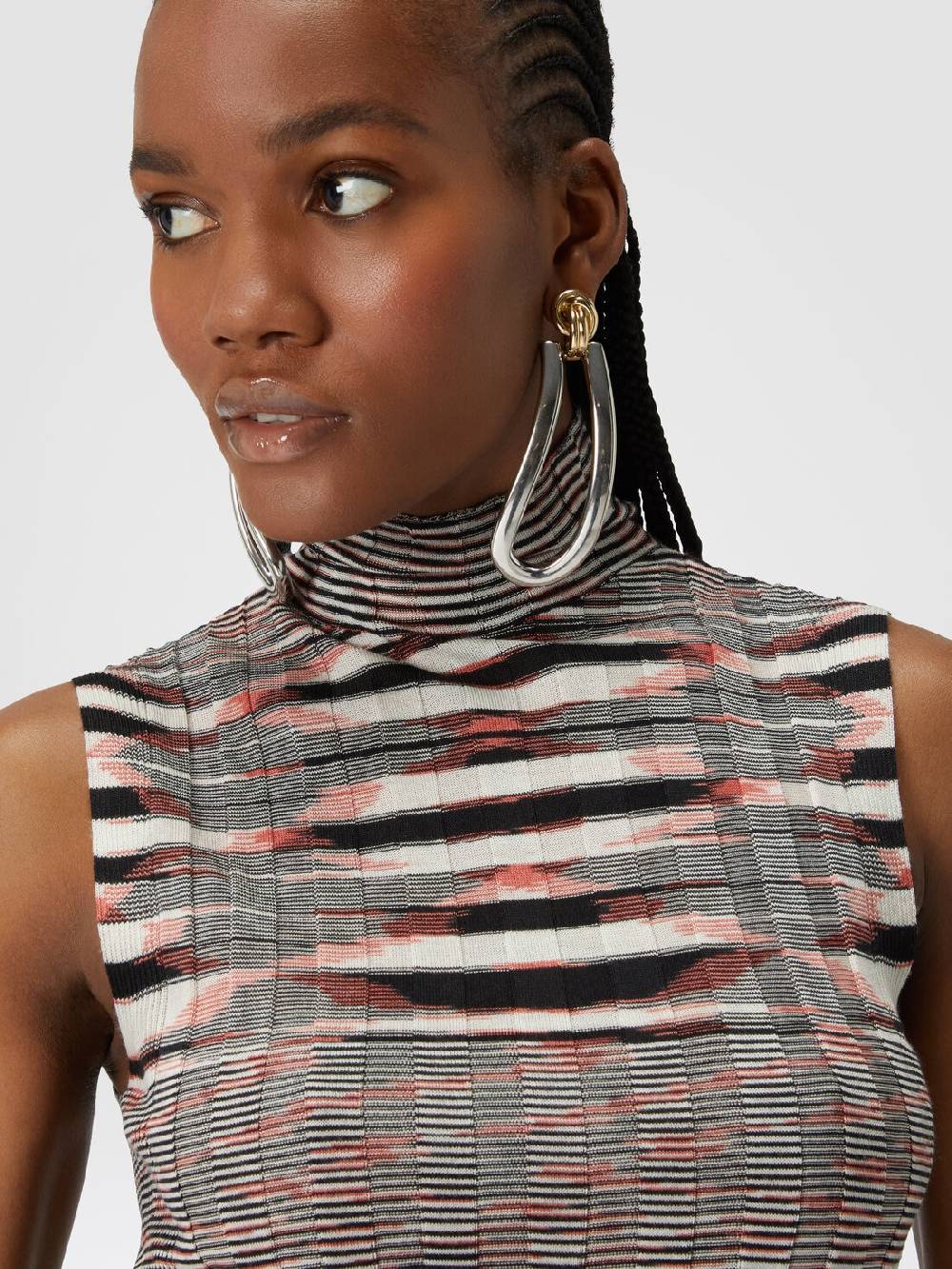 Missoni Canottiera con collo alto in cashmere e seta a costine Sostegno trimestrale