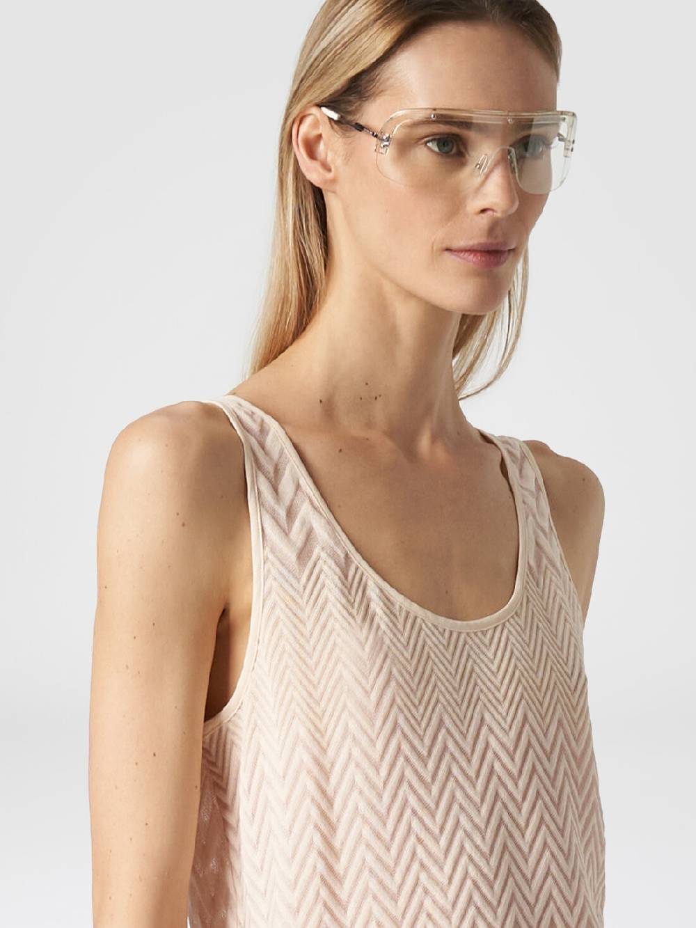 Missoni Canottiera in maglia di viscosa e cotone zig zag 50% di sconto con spedizione gratuita