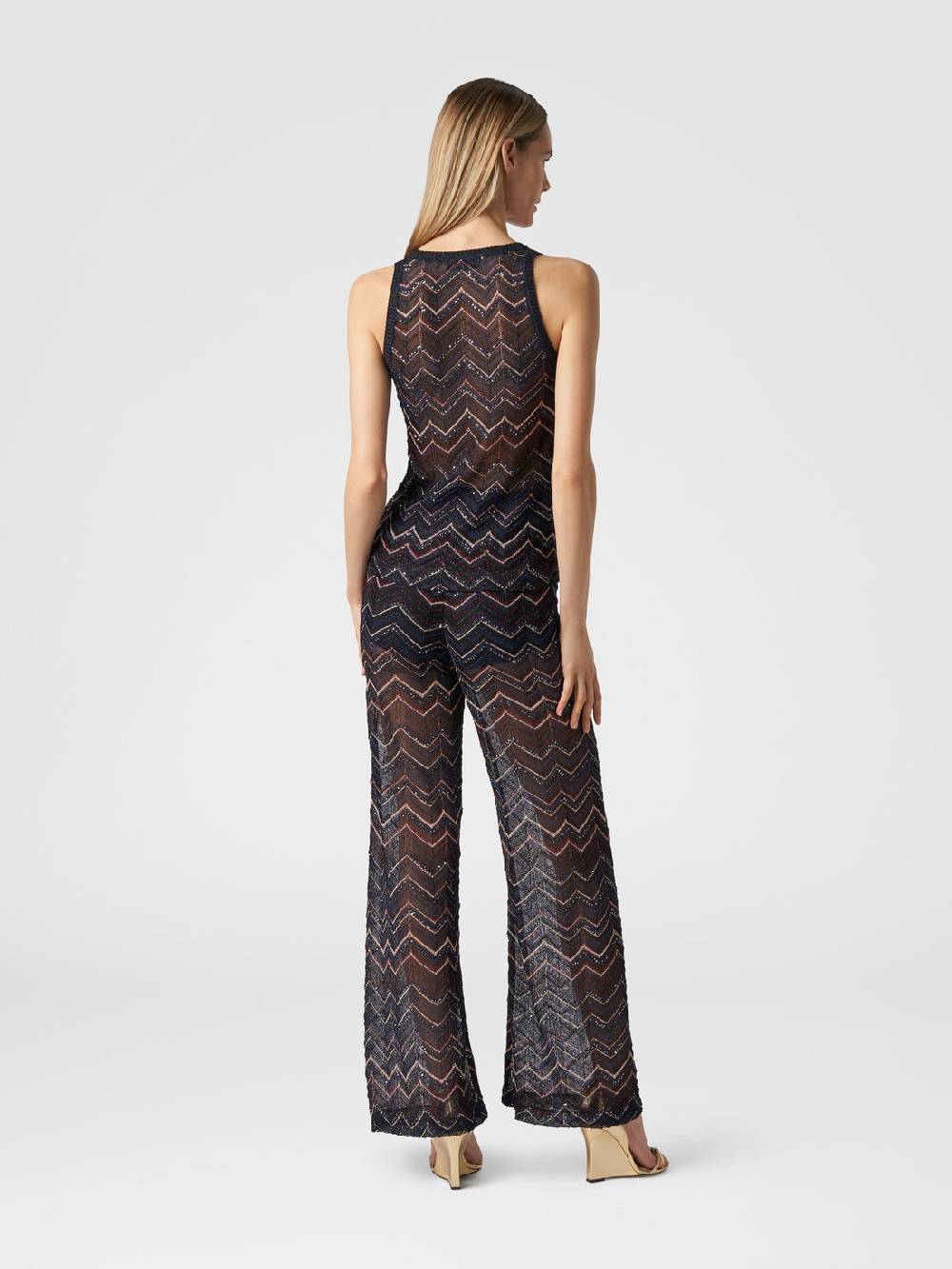 Missoni Canottiera in maglia zig zag con lurex e paillettes Officina