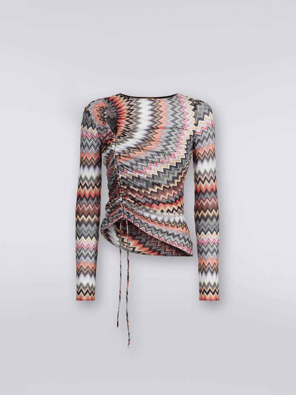 Missoni Top a maniche lunghe zig zag con arricciatura e dettaglio cut-out Limitato a 3 giorni
