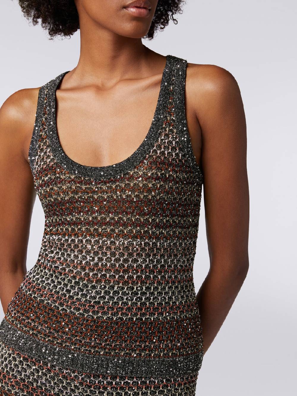 Missoni Canottiera in maglia a rete con applicazione di paillettes Esporta salva