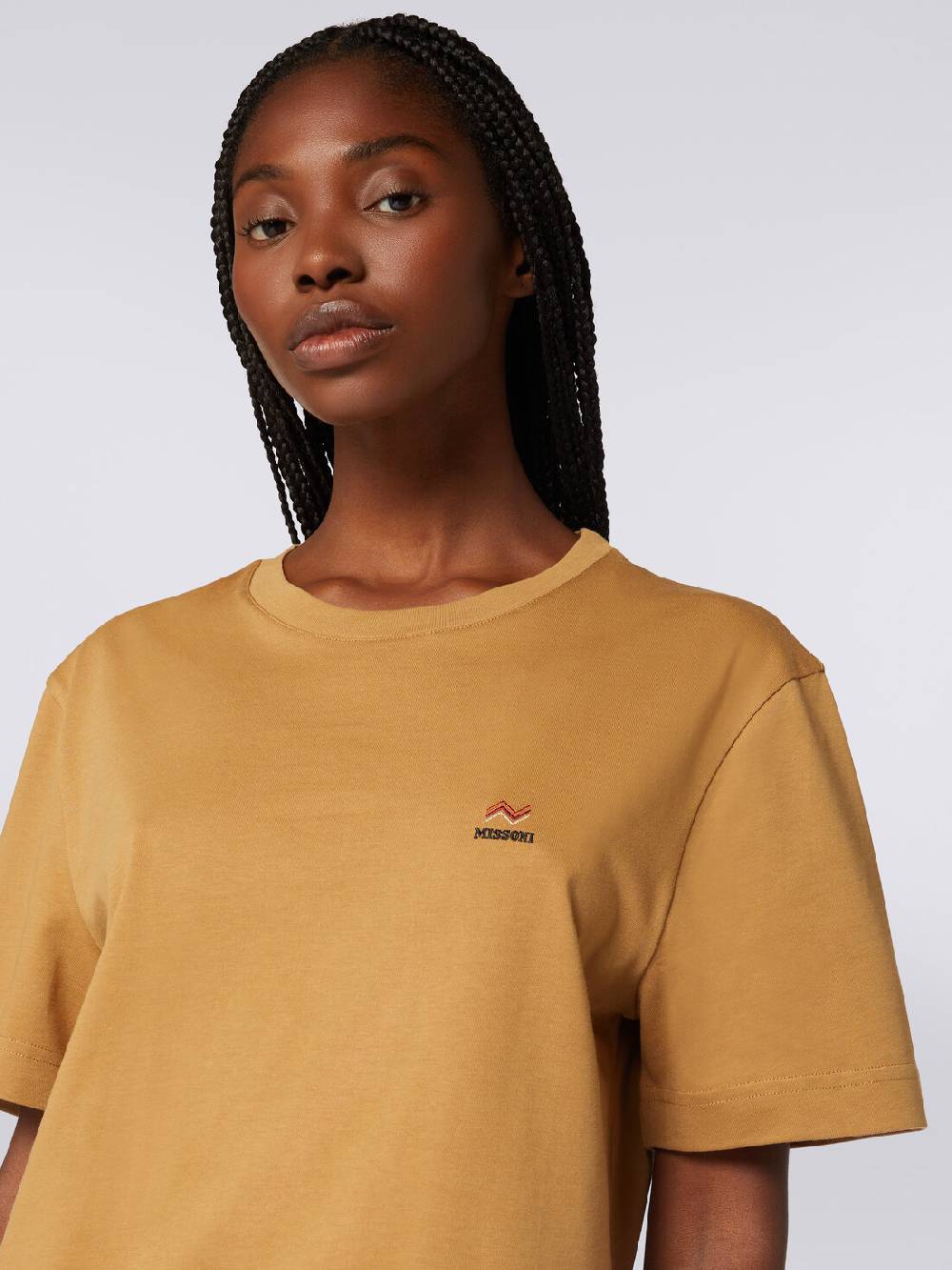 Missoni T-shirt girocollo in cotone con ricamo e logo Black Friday Prezzi