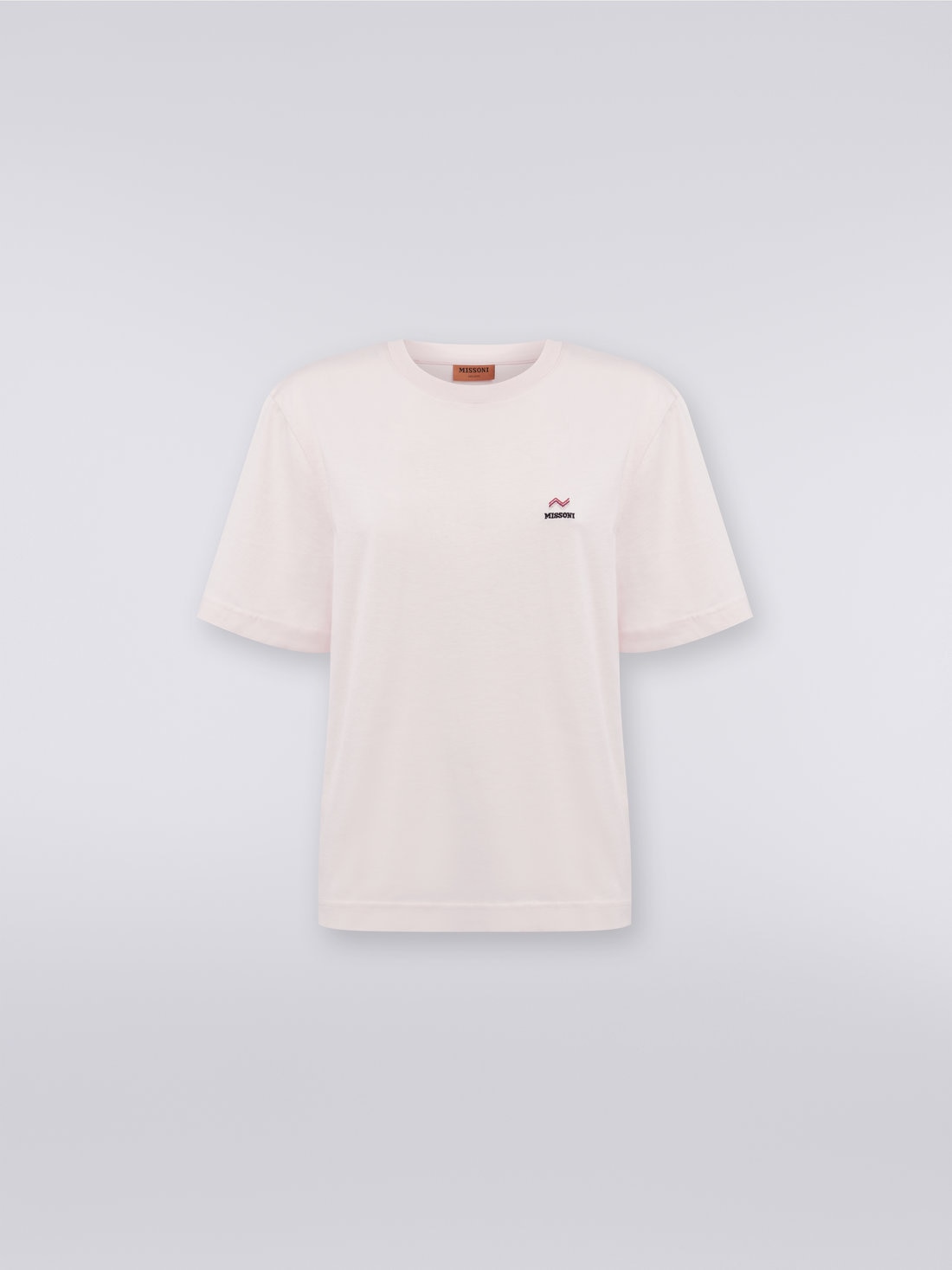 Missoni T-shirt girocollo in cotone con ricamo e logo 50% di sconto per tempo limitato