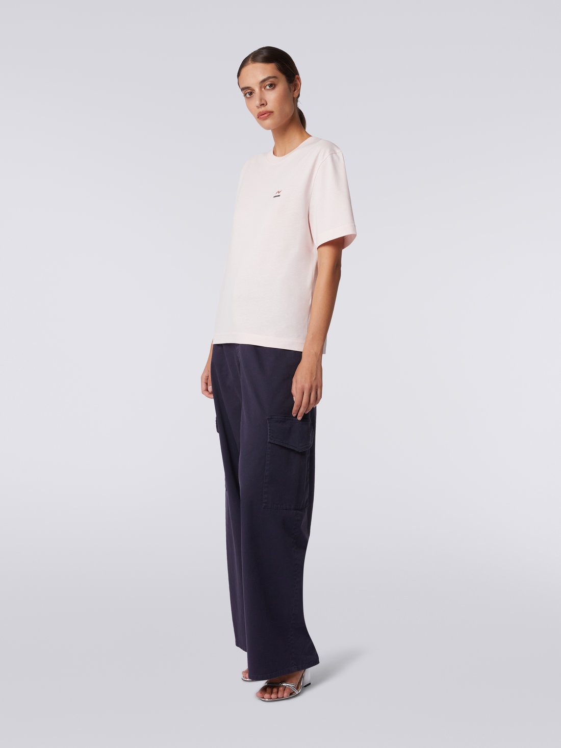 Missoni T-shirt girocollo in cotone con ricamo e logo 50% di sconto per tempo limitato