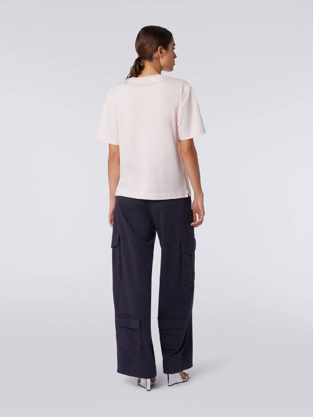 Missoni T-shirt girocollo in cotone con ricamo e logo 50% di sconto per tempo limitato