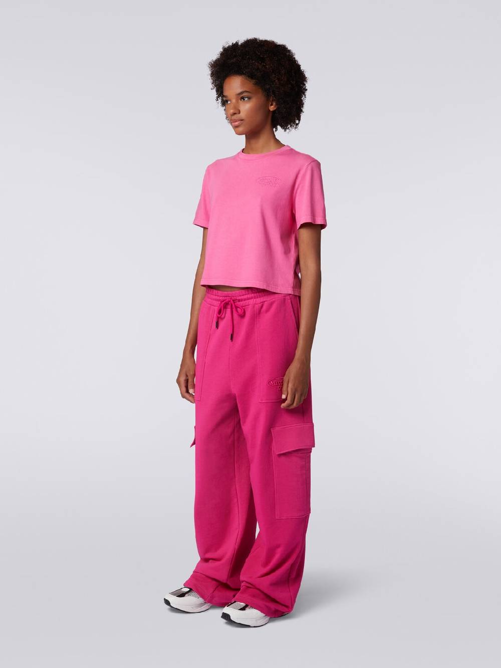 Missoni T-shirt girocollo crop in cotone con logo Italy