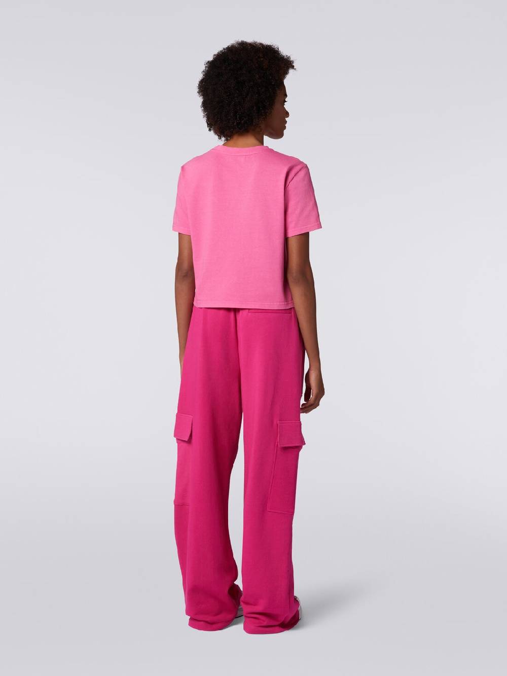 Missoni T-shirt girocollo crop in cotone con logo Italy