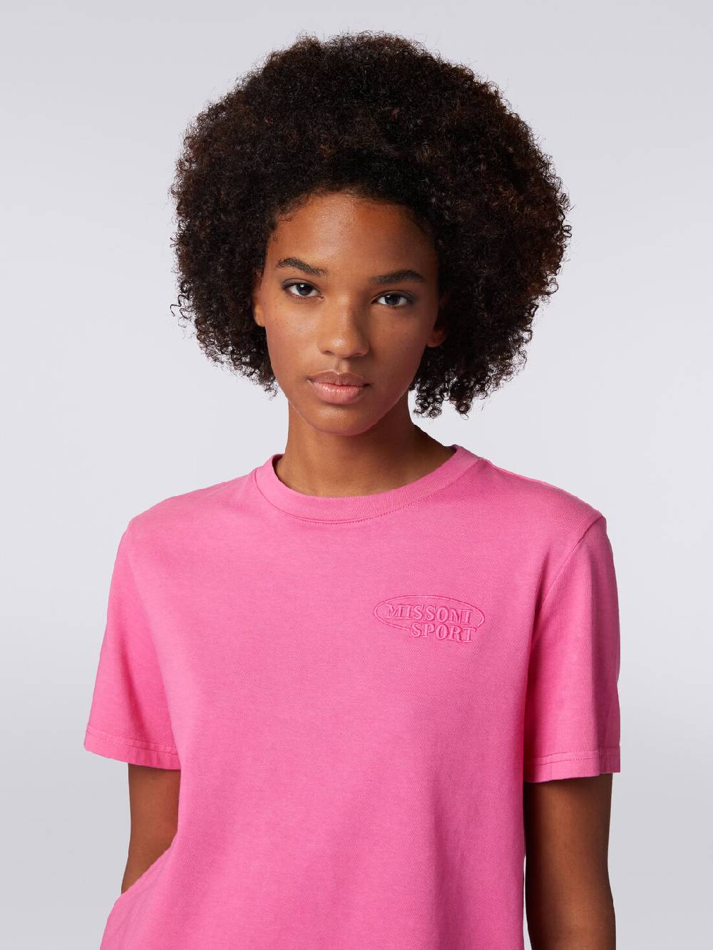 Missoni T-shirt girocollo crop in cotone con logo Italy