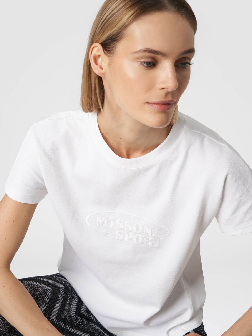 Missoni T-shirt girocollo in cotone con logo Italia