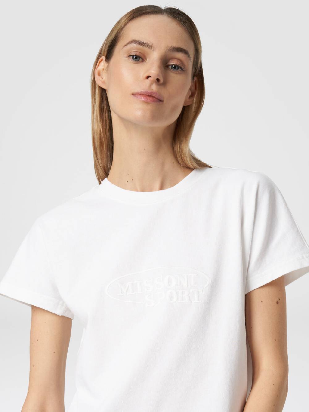 Missoni T-shirt girocollo in cotone con logo Italia
