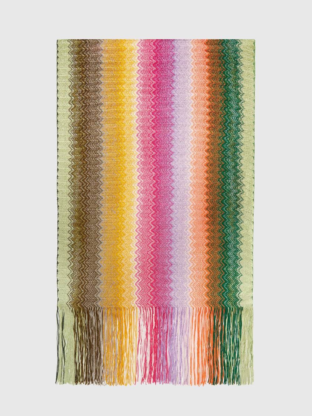 Missoni Sciarpa in maglia di viscosa chevron con frange Fino Al -60%