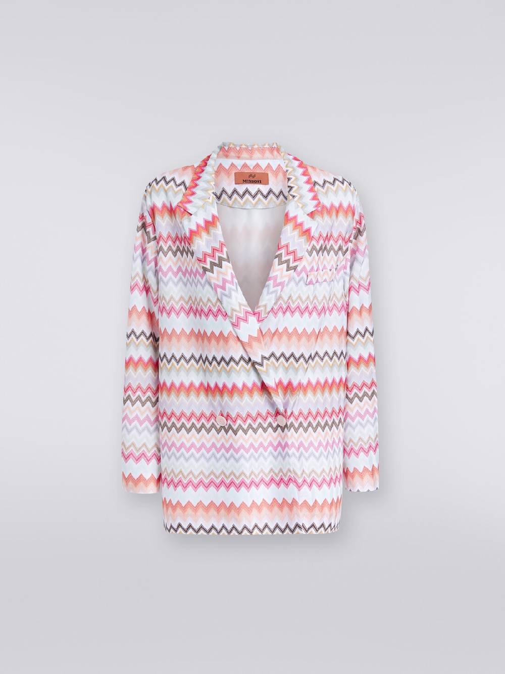Missoni Blazer doppiopetto in cotone e viscosa stampa zig zag Novità
