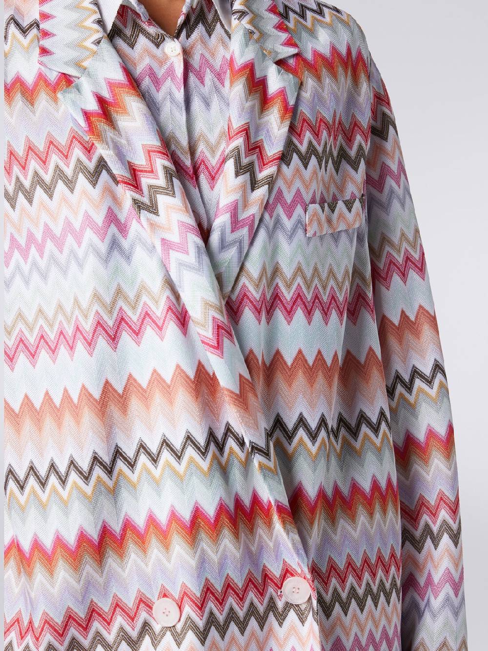 Missoni Blazer doppiopetto in cotone e viscosa stampa zig zag Novità