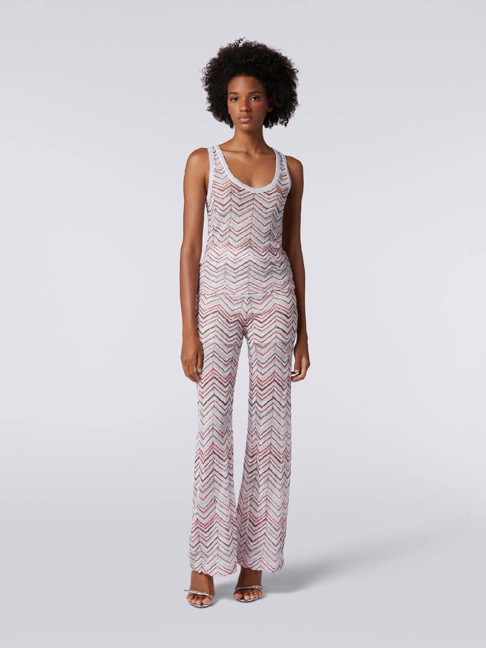 Missoni Pantaloni in maglia zig zag con lurex e paillettes Presa