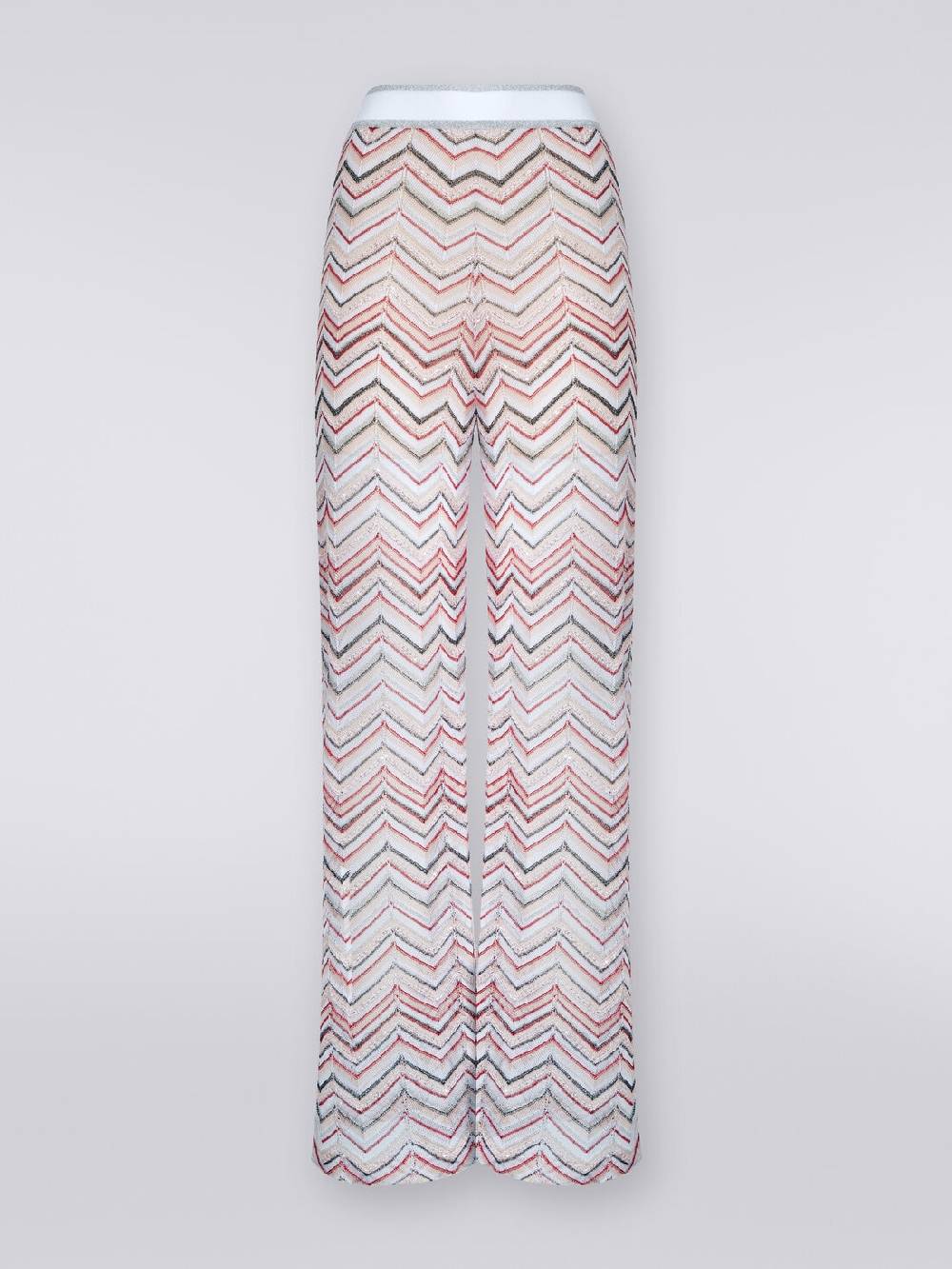 Missoni Pantaloni in maglia zig zag con lurex e paillettes Presa