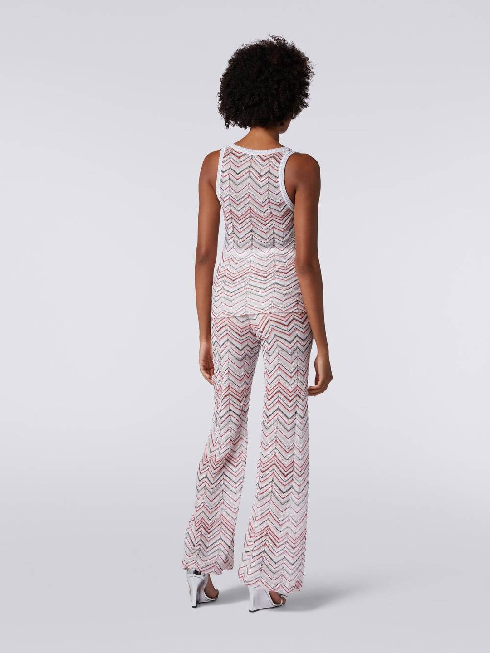 Missoni Pantaloni in maglia zig zag con lurex e paillettes Presa