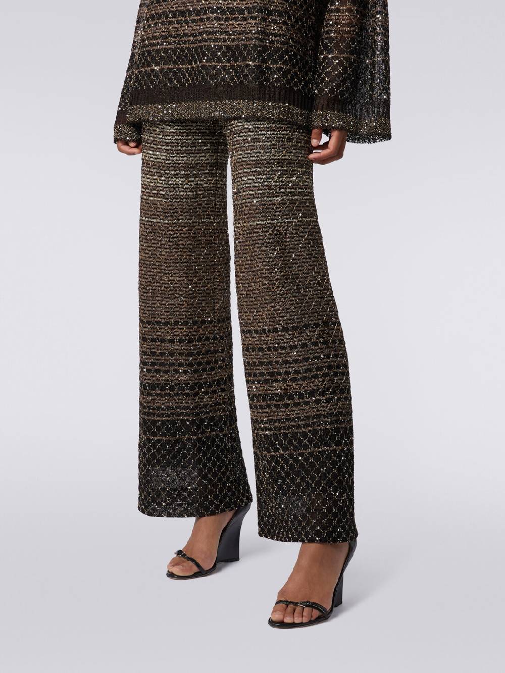 Missoni Pantaloni in maglia dégradé con paillettes Sconto