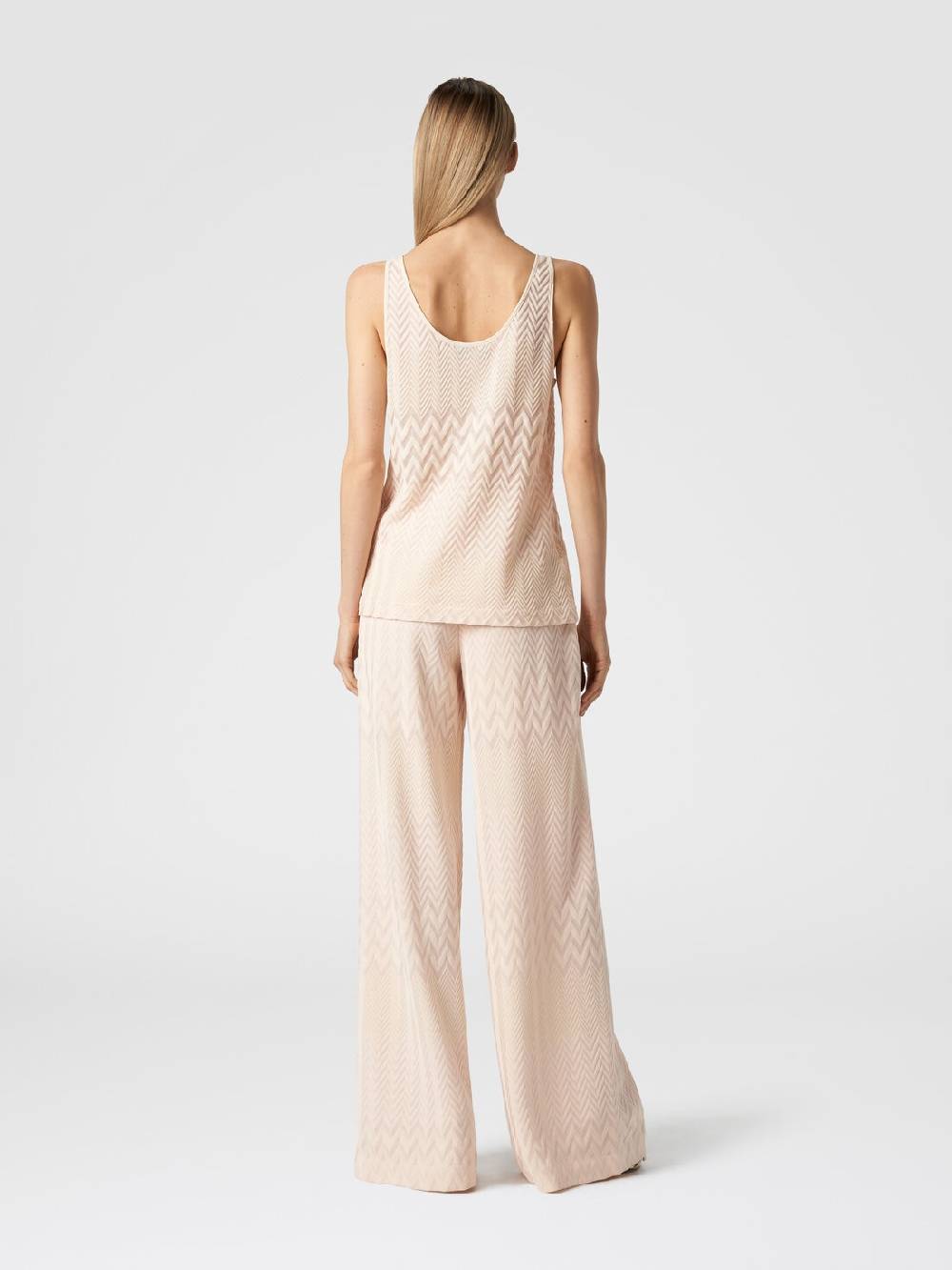 Missoni Pantaloni a palazzo in cotone e viscosa zig zag Offerta