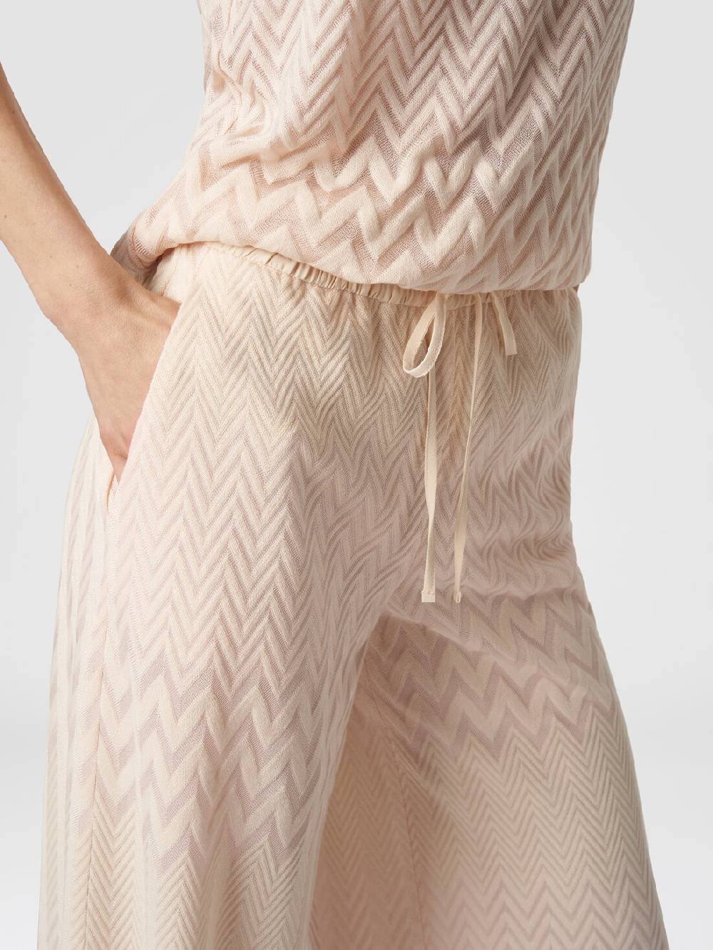 Missoni Pantaloni a palazzo in cotone e viscosa zig zag Offerta