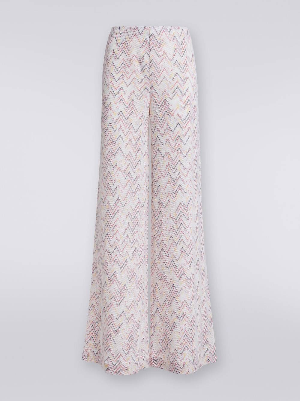 Missoni Pantaloni a palazzo in lana e viscosa zig zag Online