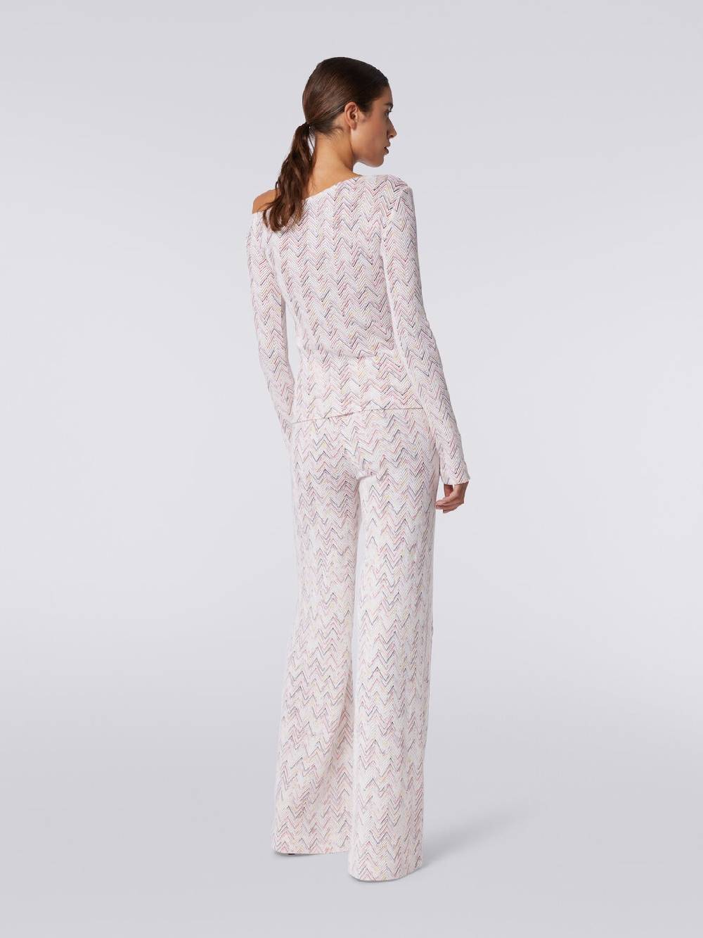 Missoni Pantaloni a palazzo in lana e viscosa zig zag Online